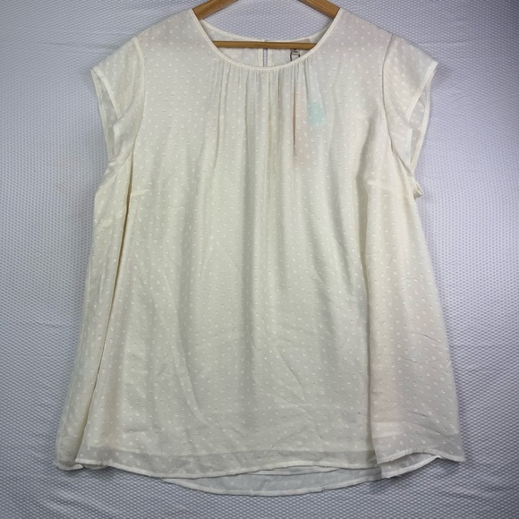 NEW Les Serein Short Sleeve Crew Neck Blouse Size 3X Stitch Fix - Picture 1 of 8